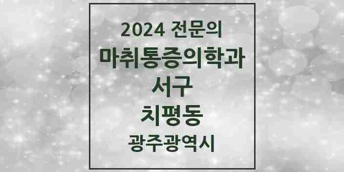 2024 치평동 마취통증의학과 전문의 의원·병원 모음 6곳 | 광주광역시 서구 추천 리스트