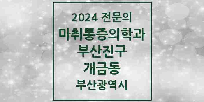 2024 개금동 마취통증의학과 전문의 의원·병원 모음 5곳 | 부산광역시 부산진구 추천 리스트