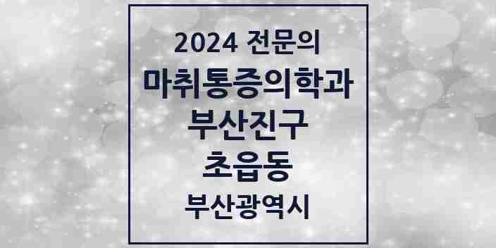 2024 초읍동 마취통증의학과 전문의 의원·병원 모음 1곳 | 부산광역시 부산진구 추천 리스트