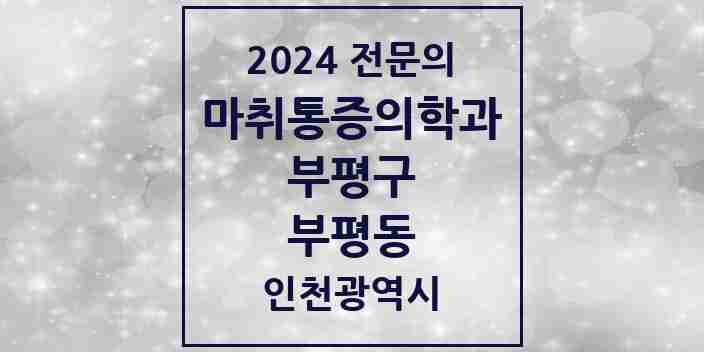 2024 부평동 마취통증의학과 전문의 의원·병원 모음 13곳 | 인천광역시 부평구 추천 리스트