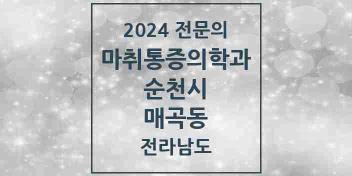 2024 매곡동 마취통증의학과 전문의 의원·병원 모음 1곳 | 전라남도 순천시 추천 리스트