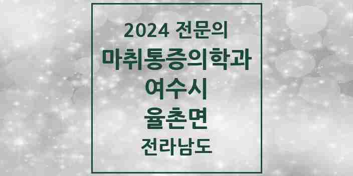 2024 율촌면 마취통증의학과 전문의 의원·병원 모음 1곳 | 전라남도 여수시 추천 리스트