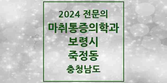 2024 죽정동 마취통증의학과 전문의 의원·병원 모음 1곳 | 충청남도 보령시 추천 리스트