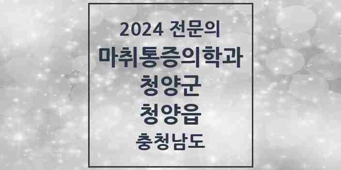 2024 청양읍 마취통증의학과 전문의 의원·병원 모음 1곳 | 충청남도 청양군 추천 리스트