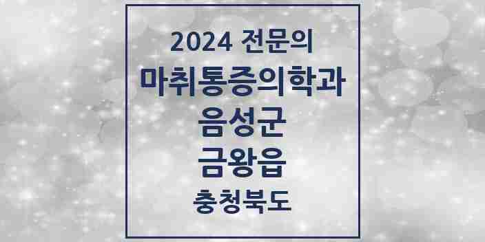 2024 금왕읍 마취통증의학과 전문의 의원·병원 모음 2곳 | 충청북도 음성군 추천 리스트