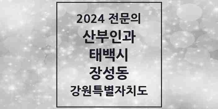 2024 장성동 산부인과 전문의 의원·병원 모음 | 강원특별자치도 태백시 리스트