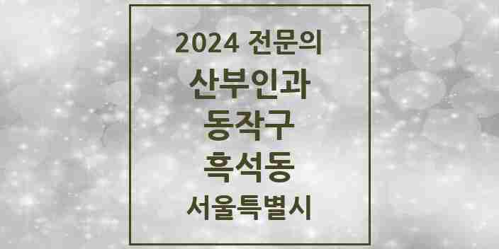 2024 흑석동 산부인과 전문의 의원·병원 모음 3곳 | 서울특별시 동작구 추천 리스트