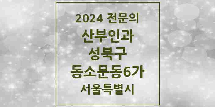 2024 동소문동6가 산부인과 전문의 의원·병원 모음 1곳 | 서울특별시 성북구 추천 리스트