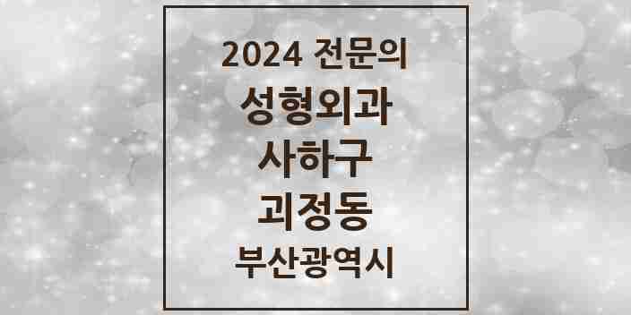 2024 괴정동 성형외과 전문의 의원·병원 모음 2곳 | 부산광역시 사하구 추천 리스트