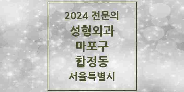 2024 합정동 성형외과 전문의 의원·병원 모음 | 서울특별시 마포구 리스트