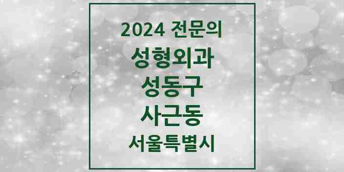 2024 사근동 성형외과 전문의 의원·병원 모음 | 서울특별시 성동구 리스트