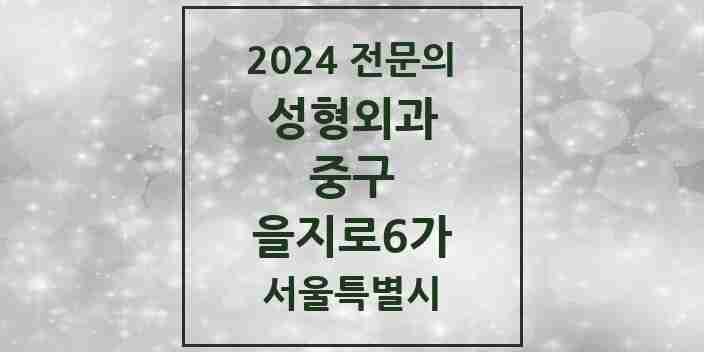 2024 을지로6가 성형외과 전문의 의원·병원 모음 | 서울특별시 중구 리스트