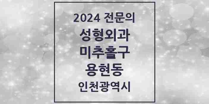 2024 용현동 성형외과 전문의 의원·병원 모음 | 인천광역시 미추홀구 리스트