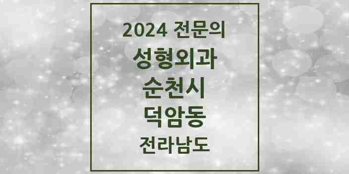 2024 덕암동 성형외과 전문의 의원·병원 모음 1곳 | 전라남도 순천시 추천 리스트