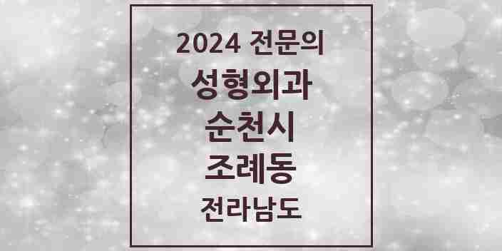 2024 조례동 성형외과 전문의 의원·병원 모음 4곳 | 전라남도 순천시 추천 리스트