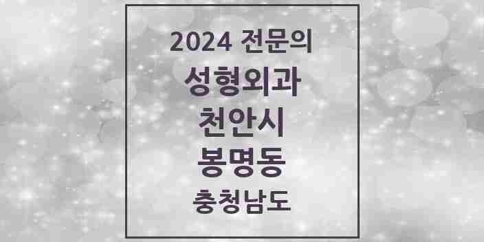 2024 봉명동 성형외과 전문의 의원·병원 모음 1곳 | 충청남도 천안시 추천 리스트