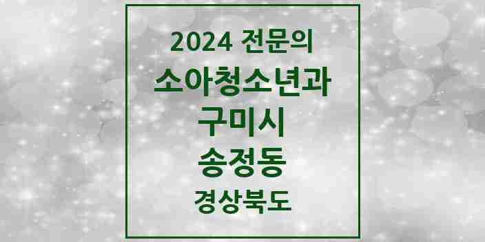 2024 송정동 소아청소년과(소아과) 전문의 의원·병원 모음 2곳 | 경상북도 구미시 추천 리스트