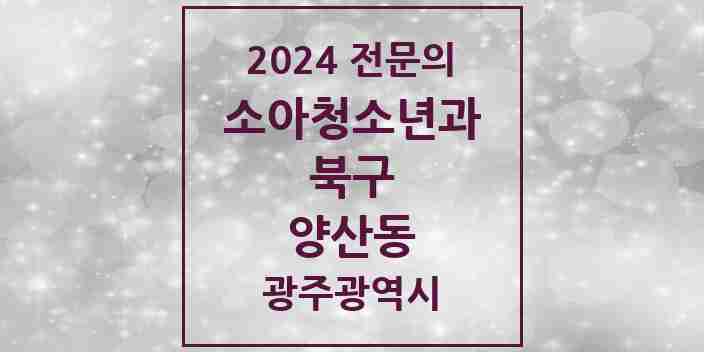 2024 양산동 소아청소년과(소아과) 전문의 의원·병원 모음 2곳 | 광주광역시 북구 추천 리스트