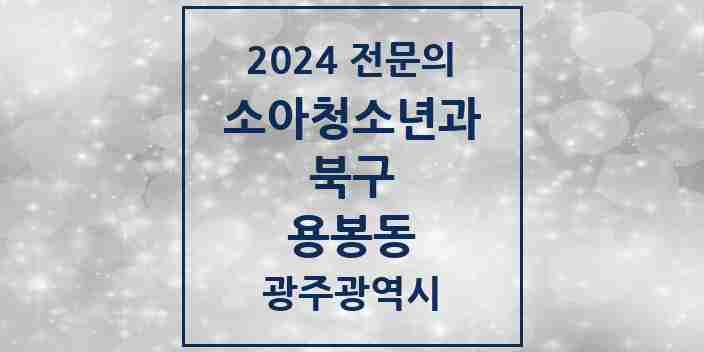 2024 용봉동 소아청소년과(소아과) 전문의 의원·병원 모음 1곳 | 광주광역시 북구 추천 리스트