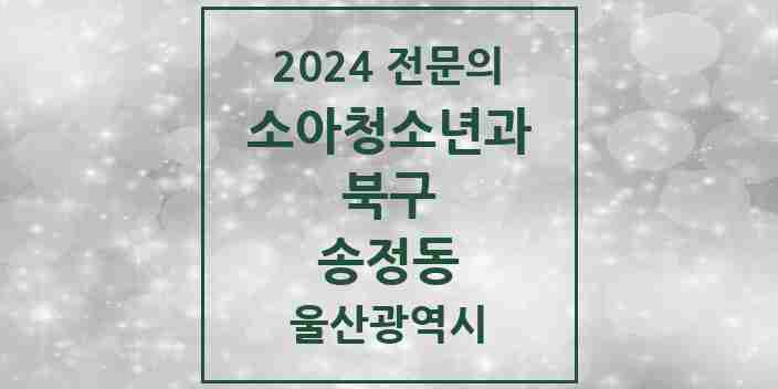 2024 송정동 소아청소년과(소아과) 전문의 의원·병원 모음 1곳 | 울산광역시 북구 추천 리스트