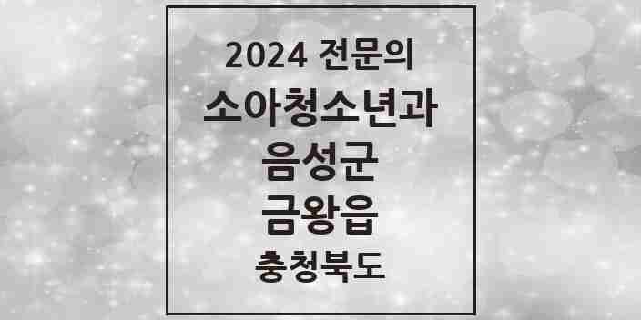 2024 금왕읍 소아청소년과(소아과) 전문의 의원·병원 모음 1곳 | 충청북도 음성군 추천 리스트