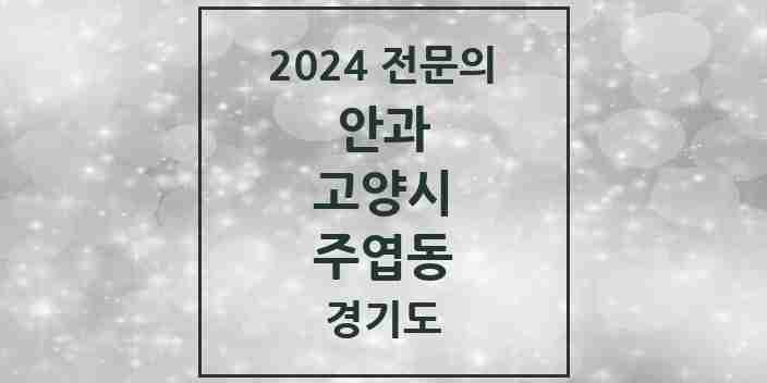 2024 주엽동 안과 전문의 의원·병원 모음 5곳 | 경기도 고양시 추천 리스트