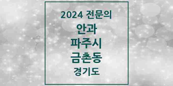 2024 금촌동 안과 전문의 의원·병원 모음 4곳 | 경기도 파주시 추천 리스트