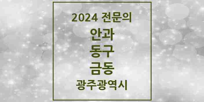 2024 금동 안과 전문의 의원·병원 모음 1곳 | 광주광역시 동구 추천 리스트