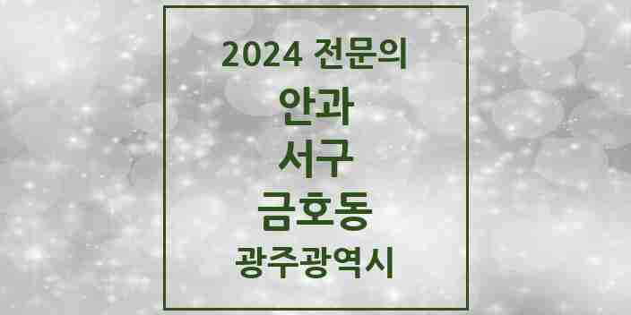 2024 금호동 안과 전문의 의원·병원 모음 2곳 | 광주광역시 서구 추천 리스트