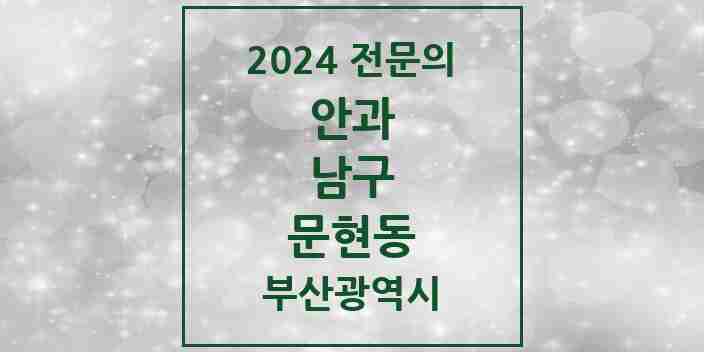 2024 문현동 안과 전문의 의원·병원 모음 | 부산광역시 남구 리스트