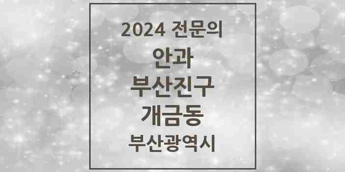 2024 개금동 안과 전문의 의원·병원 모음 3곳 | 부산광역시 부산진구 추천 리스트