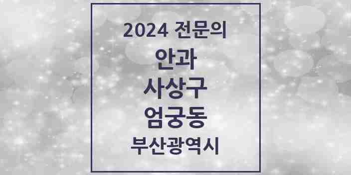 2024 엄궁동 안과 전문의 의원·병원 모음 | 부산광역시 사상구 리스트