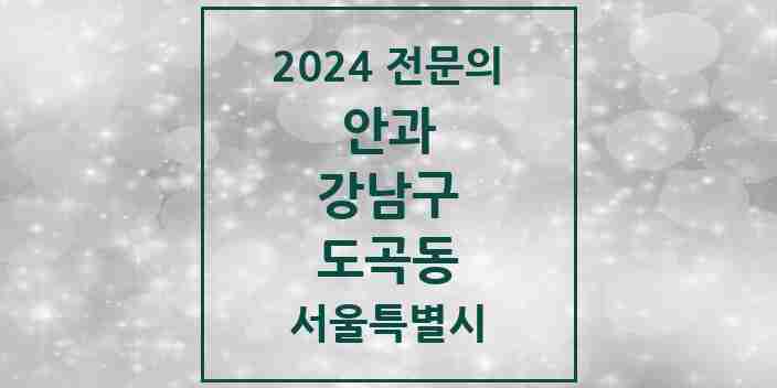 2024 도곡동 안과 전문의 의원·병원 모음 6곳 | 서울특별시 강남구 추천 리스트