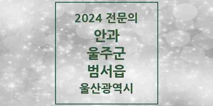 2024 범서읍 안과 전문의 의원·병원 모음 1곳 | 울산광역시 울주군 추천 리스트