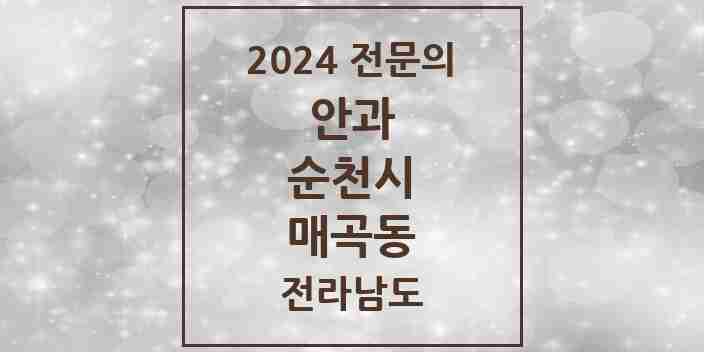 2024 매곡동 안과 전문의 의원·병원 모음 1곳 | 전라남도 순천시 추천 리스트