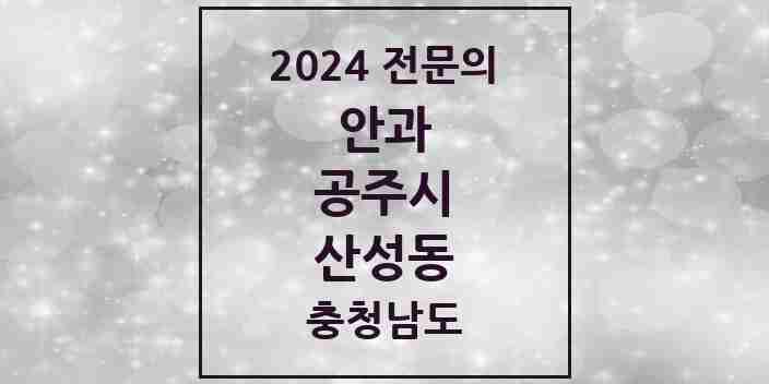 2024 산성동 안과 전문의 의원·병원 모음 3곳 | 충청남도 공주시 추천 리스트