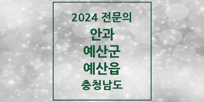 2024 예산읍 안과 전문의 의원·병원 모음 2곳 | 충청남도 예산군 추천 리스트