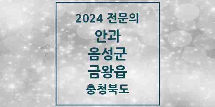 2024 금왕읍 안과 전문의 의원·병원 모음 1곳 | 충청북도 음성군 추천 리스트