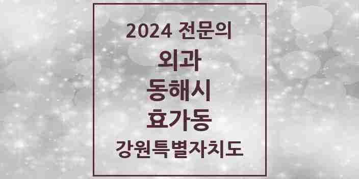 2024 효가동 외과 전문의 의원·병원 모음 | 강원특별자치도 동해시 리스트