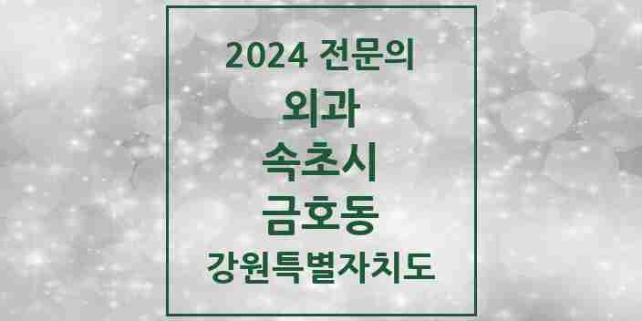 2024 금호동 외과 전문의 의원·병원 모음 1곳 | 강원특별자치도 속초시 추천 리스트