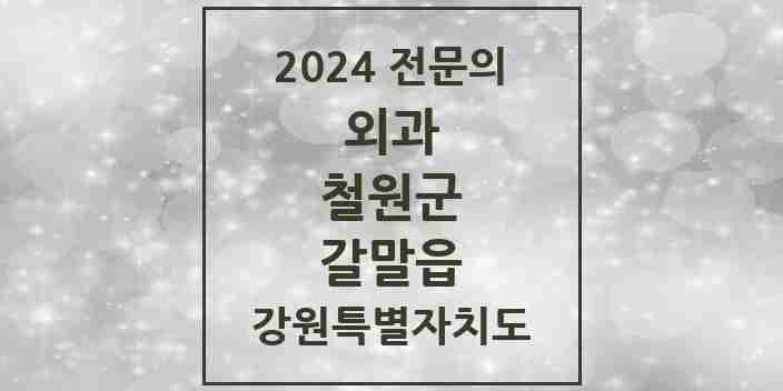 2024 갈말읍 외과 전문의 의원·병원 모음 | 강원특별자치도 철원군 리스트