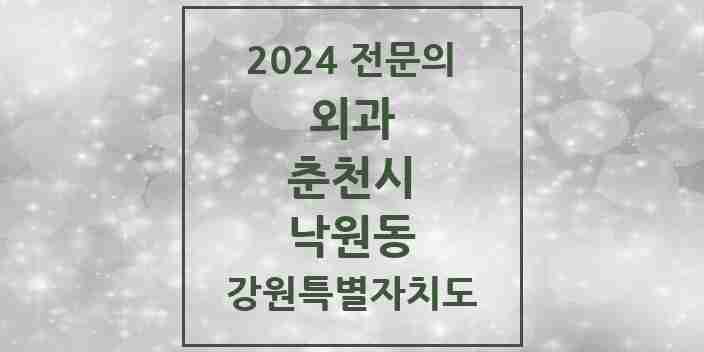 2024 낙원동 외과 전문의 의원·병원 모음 | 강원특별자치도 춘천시 리스트