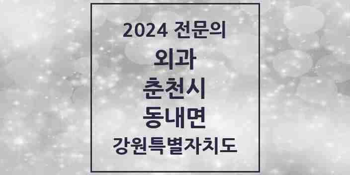 2024 동내면 외과 전문의 의원·병원 모음 | 강원특별자치도 춘천시 리스트