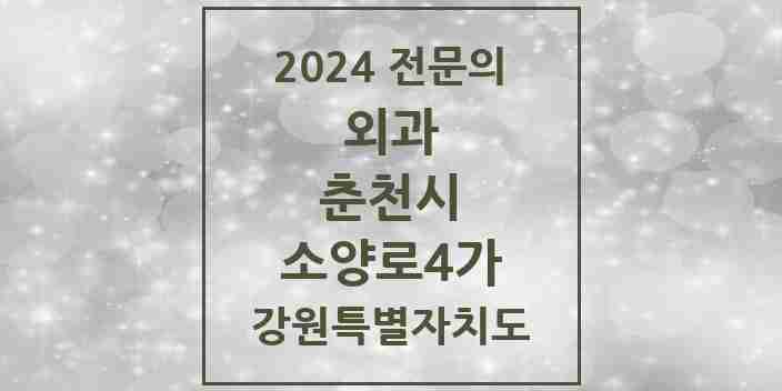 2024 소양로4가 외과 전문의 의원·병원 모음 | 강원특별자치도 춘천시 리스트