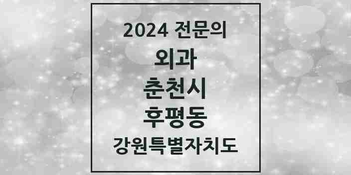 2024 후평동 외과 전문의 의원·병원 모음 | 강원특별자치도 춘천시 리스트