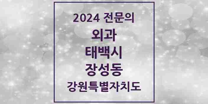 2024 장성동 외과 전문의 의원·병원 모음 | 강원특별자치도 태백시 리스트