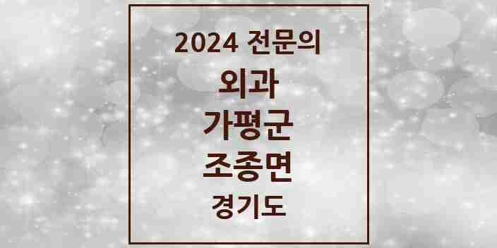 2024 조종면 외과 전문의 의원·병원 모음 | 경기도 가평군 리스트