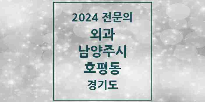 2024 호평동 외과 전문의 의원·병원 모음 | 경기도 남양주시 리스트