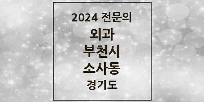 2024 소사동 외과 전문의 의원·병원 모음 1곳 | 경기도 부천시 추천 리스트