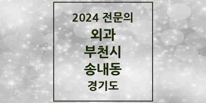 2024 송내동 외과 전문의 의원·병원 모음 | 경기도 부천시 리스트